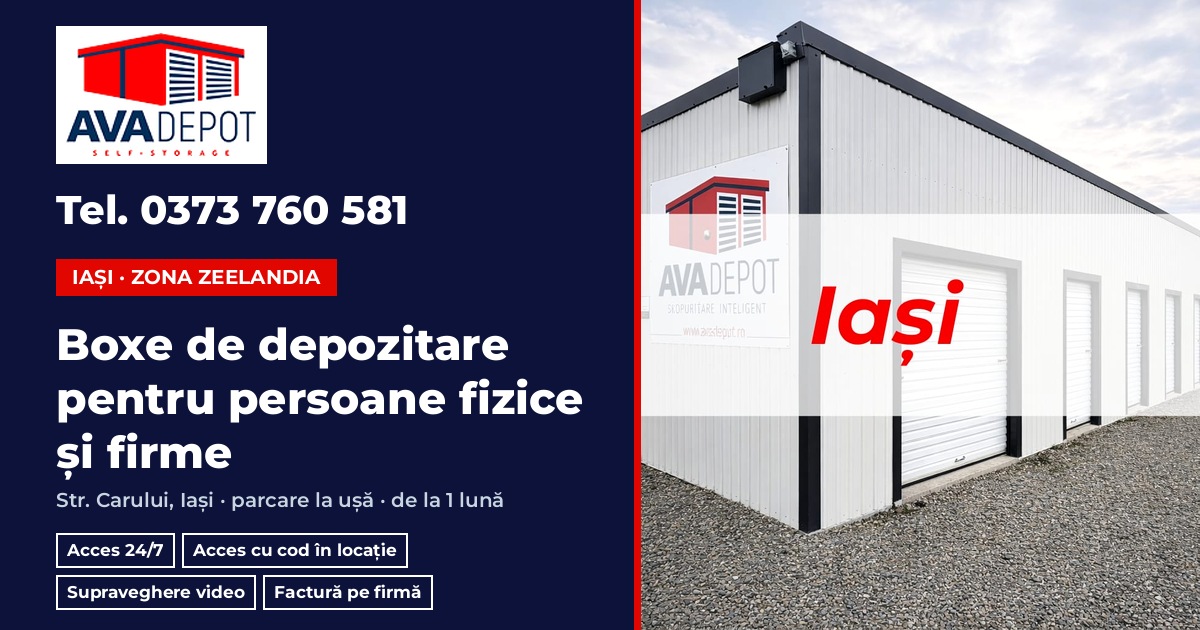 Depozit self storage in Iasi, zona Metro: spatiu pentru familii si firme